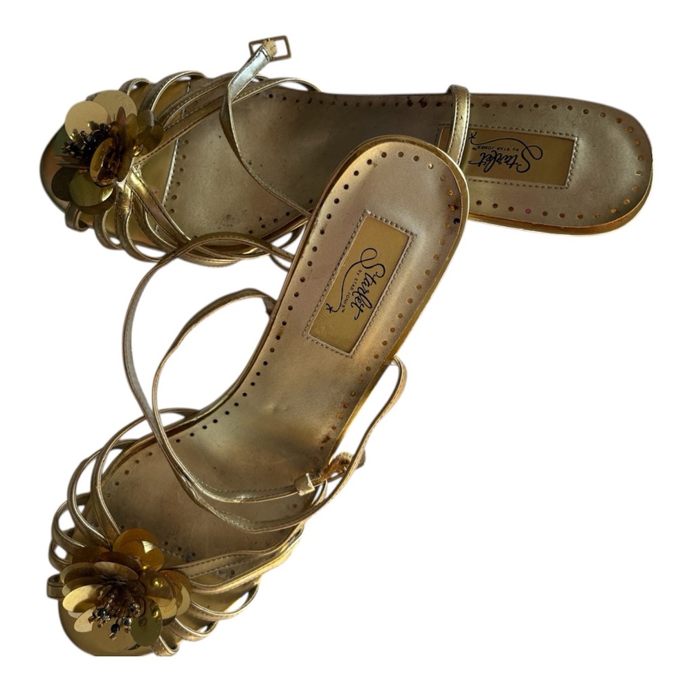 Stylish Gold Strappy Sandals